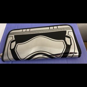 Disneys stormtrooper loungefly wallet. Black and silver